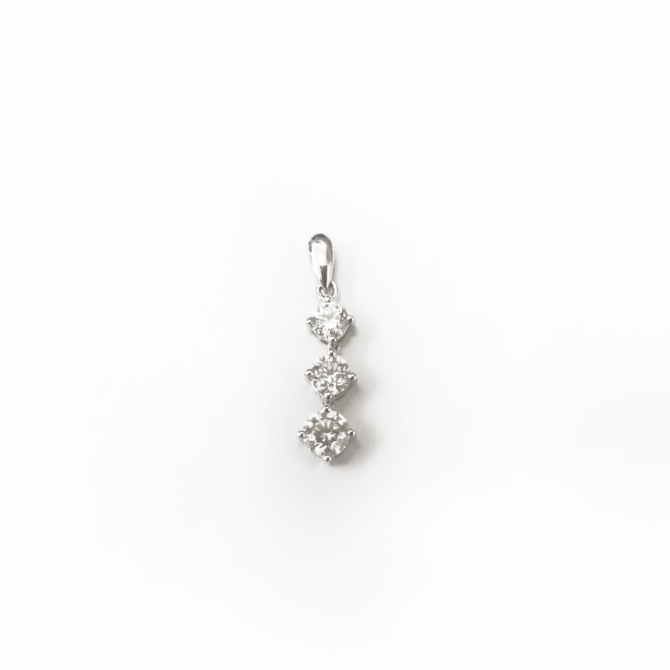 18K WG 3PCS DIA PENDANT EST.D1-0.19CT, D1-0.22CT, D1-0.38CT