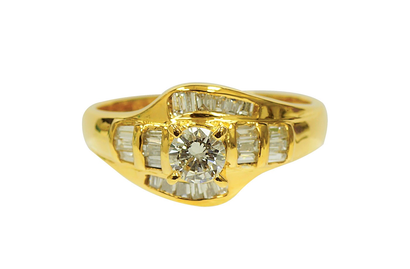 20K YG Diamond Ring