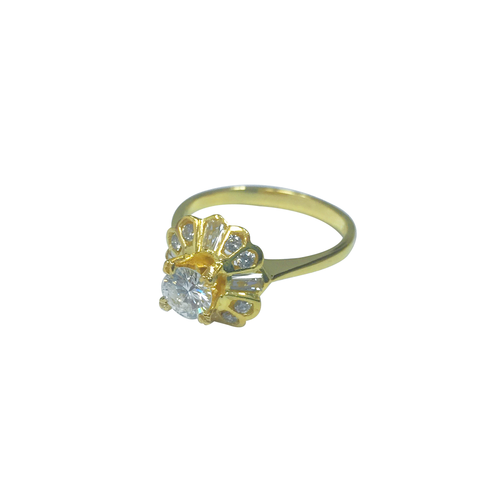 20K YG DIAMOND RING