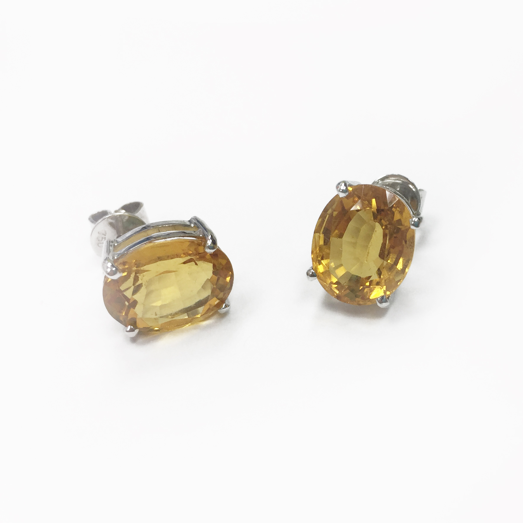 18K WG CITRINE EARRING