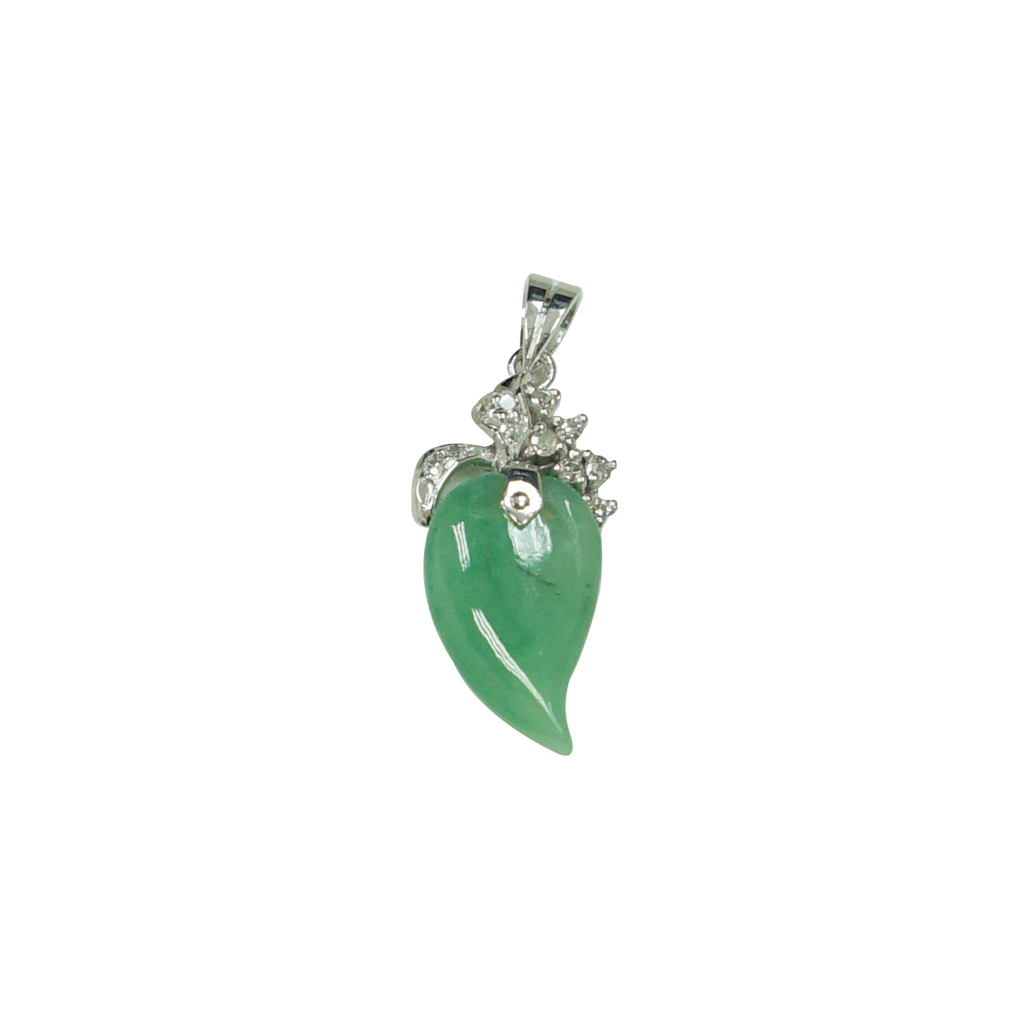 18K WG JADE,DIAMOND PENDANT