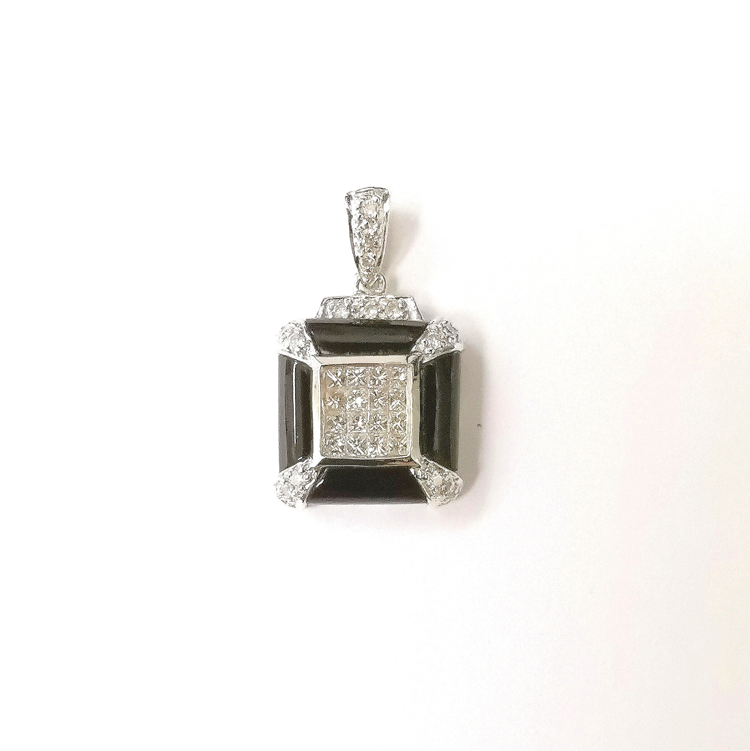 18K WG DIA,GEM PENDANT