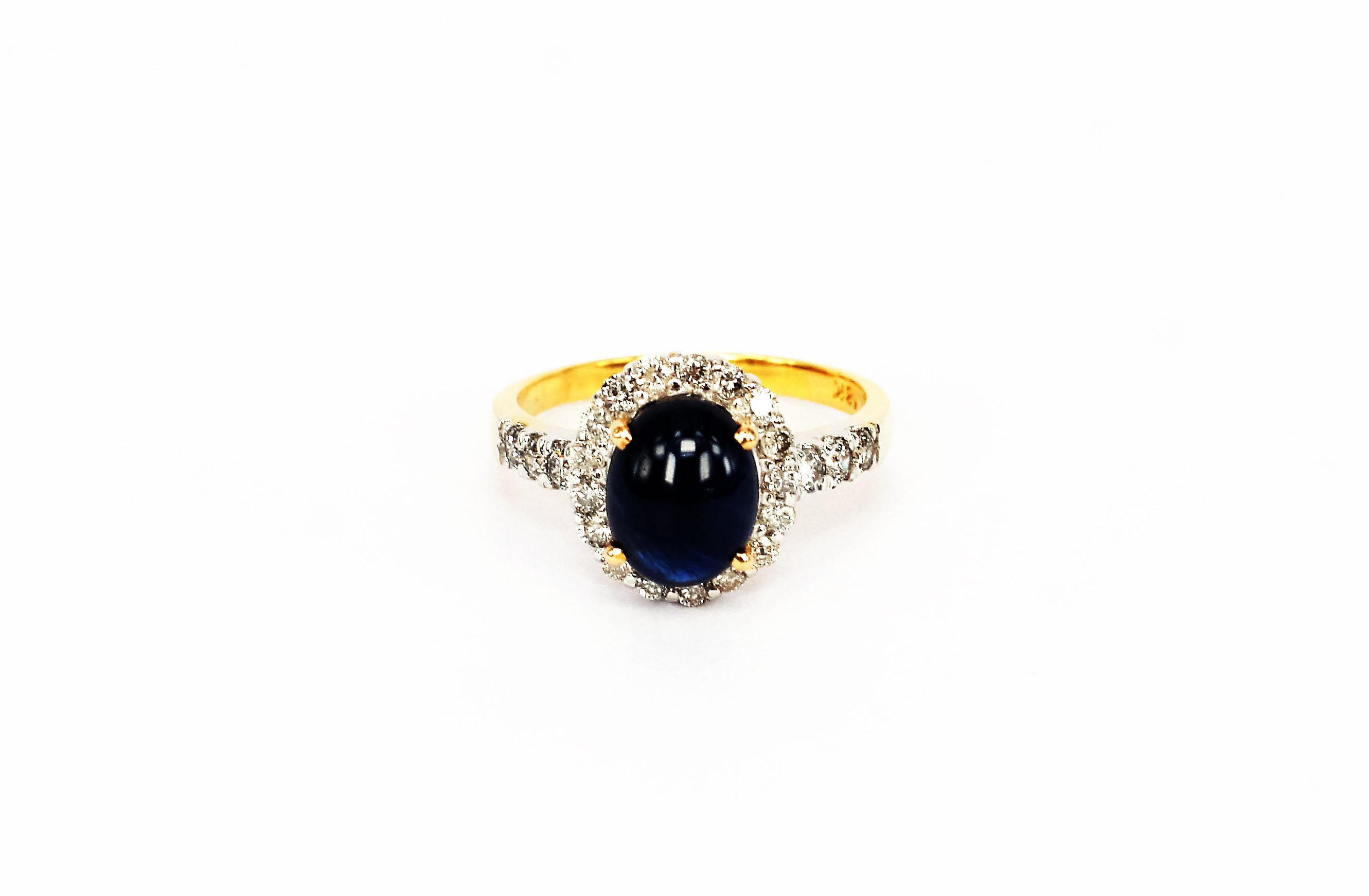 18K YG Diamond & Sapp. Ring