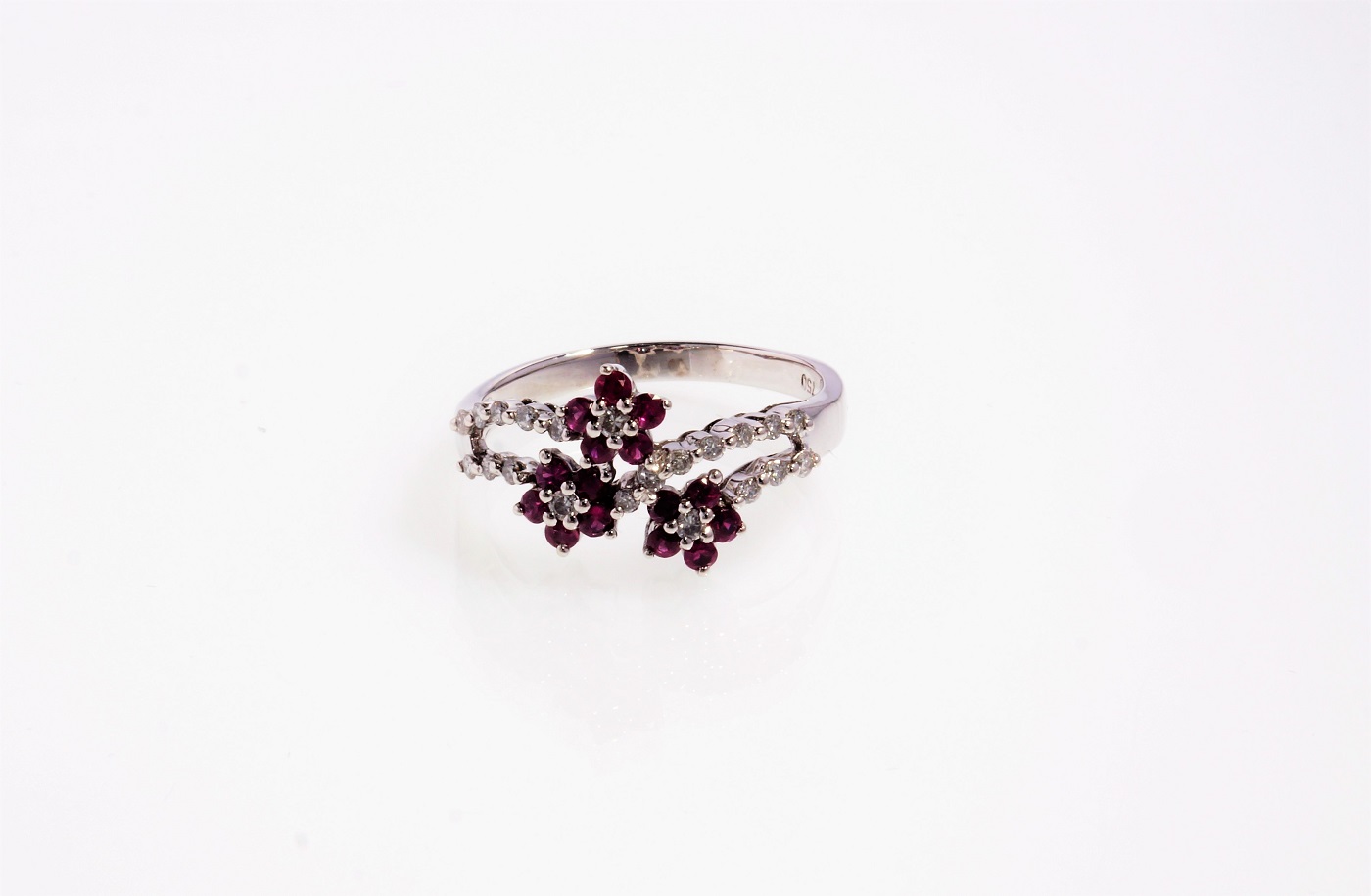 18K WG Diamond & Ruby Ring