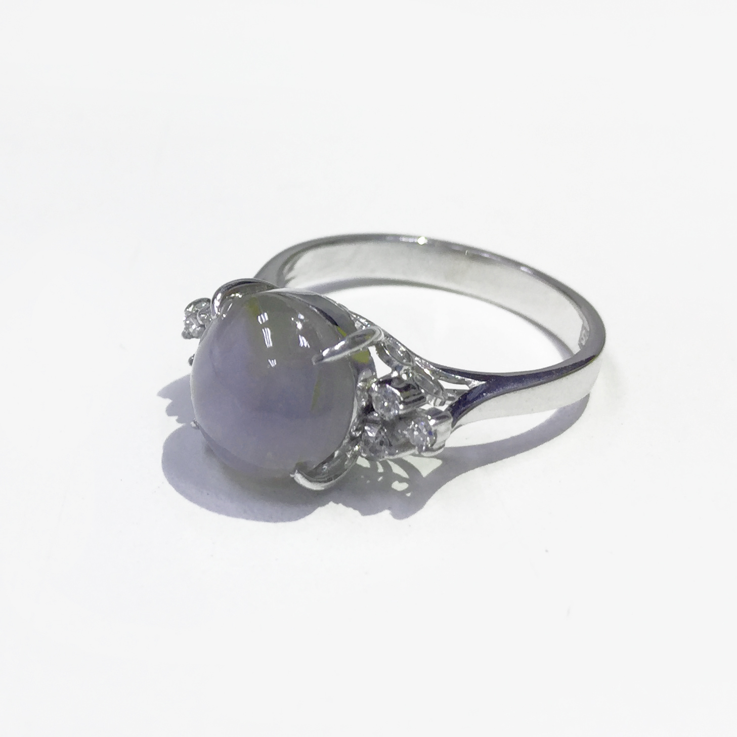 14K WG DIA WITH STAR WHITE GEM RING