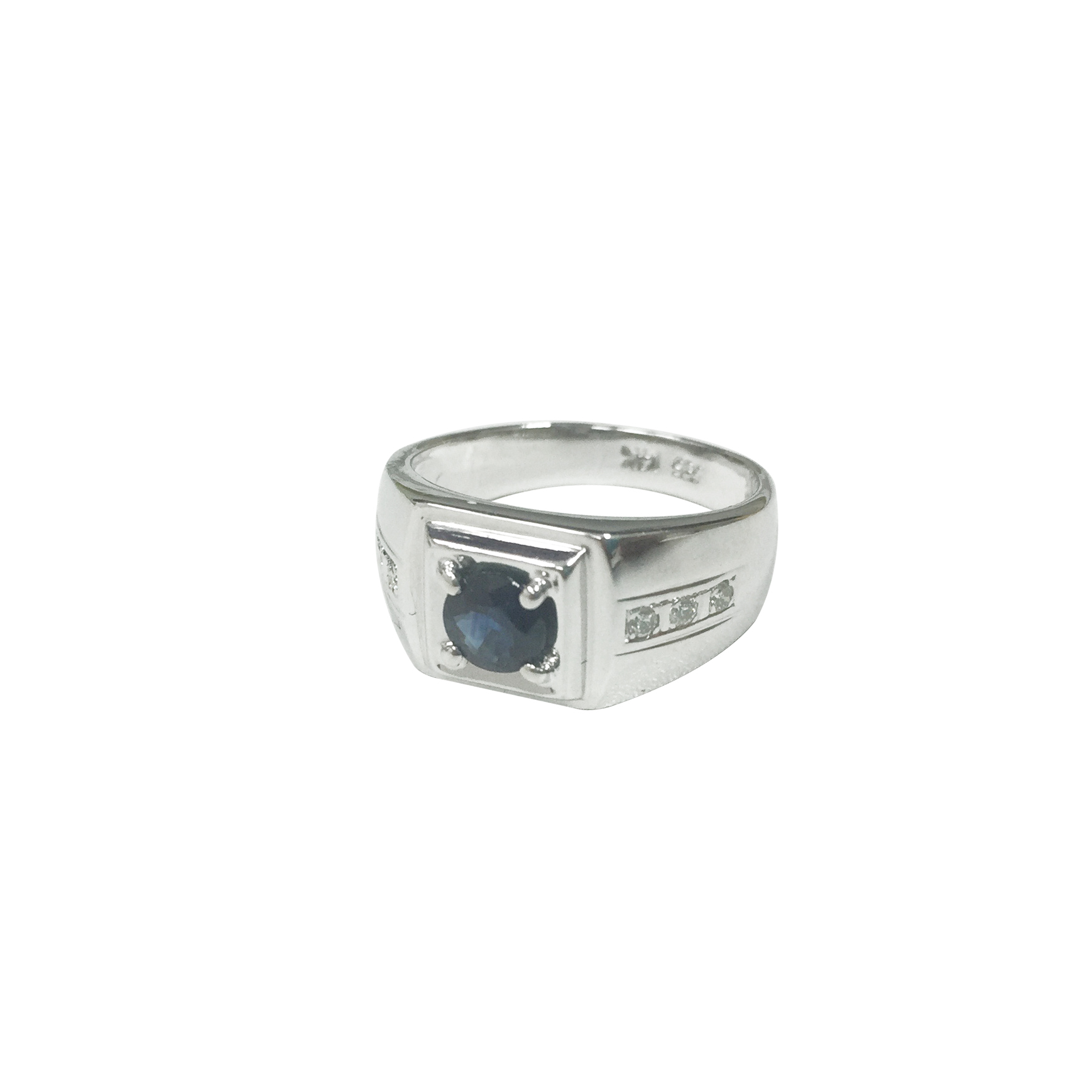 14K WG DIAMOND SAPPHIRE RING