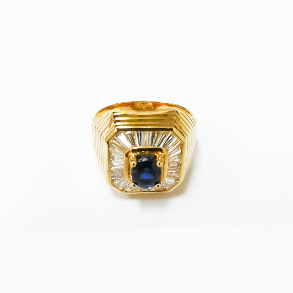 20K YG LOLITE & DIAMOND RING