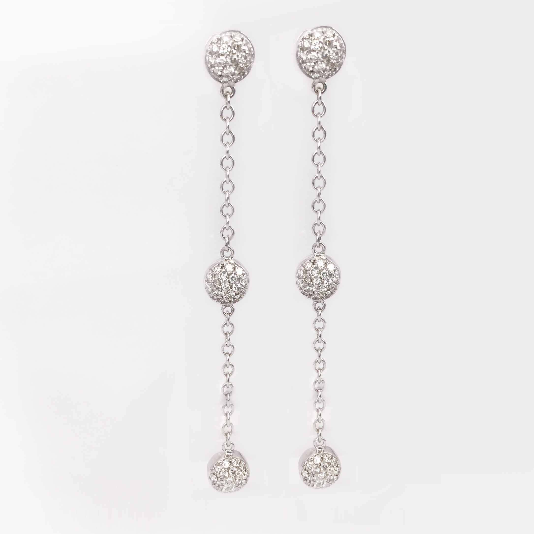 18K WG DIA EARRING