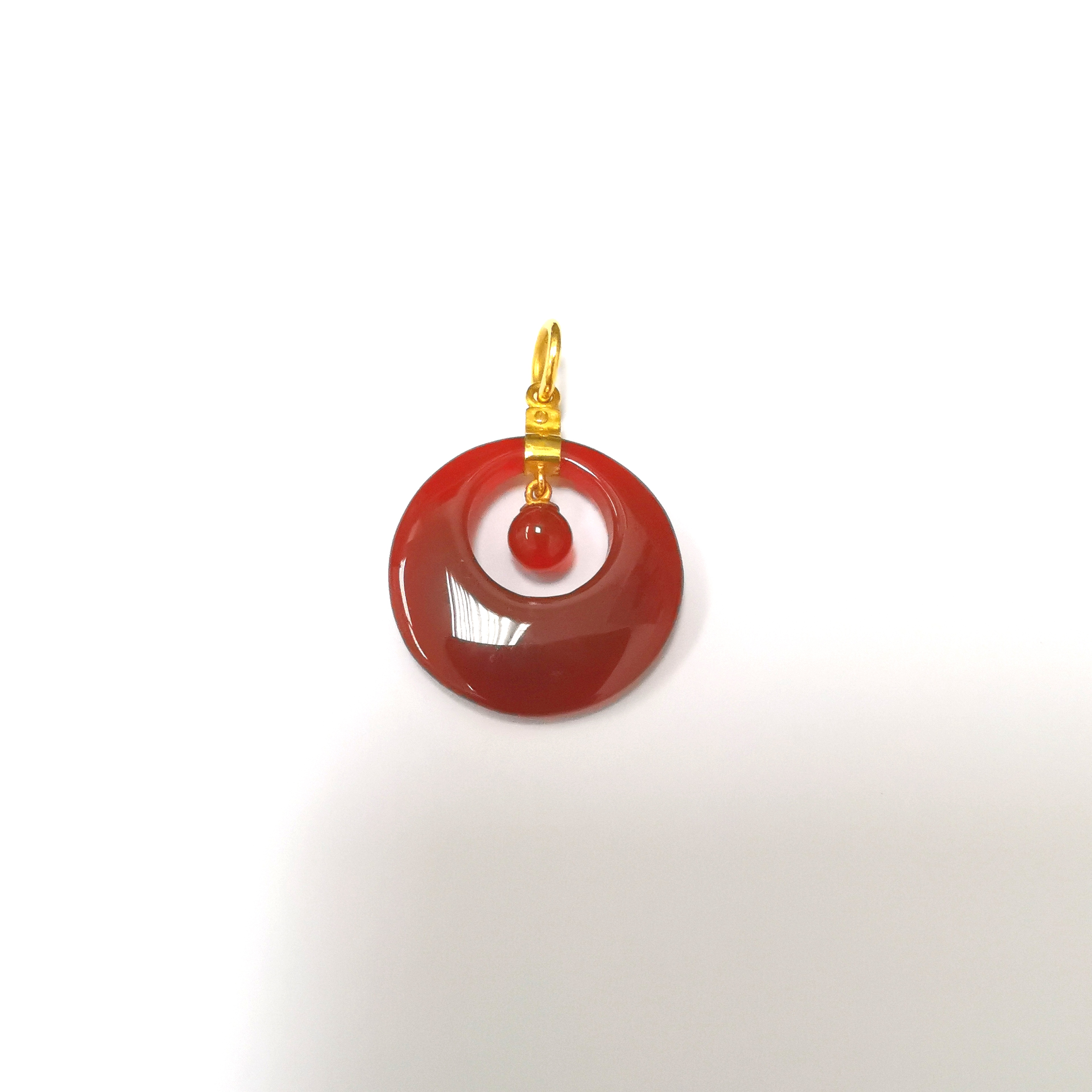 20K YG AGATE PENDANT